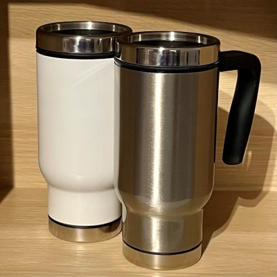 Tasse - Wunschmotiv - Thermo-Becher/ Travel Mug/ Coffee to go - weiß oder silber