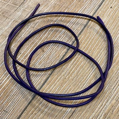 Lederband - 2,0mm, 1m - rund - violett/ lila