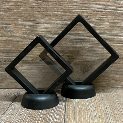 Objektrahmen - mit Standfuss 5cm x 5cm (innen) - Klemmverschluss - schwarz