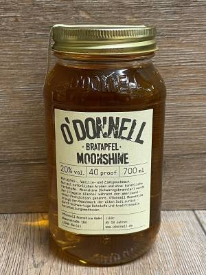 Moonshine O'Donnell - Winter-Sorte Bratapfel 20% vol. - 700ml - Likör ohne künstliche Aromen oder Farbstoffe