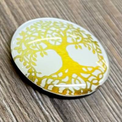 Magnet 40mm - Baum des Lebens - 4cm - Polyresin - goldfarben