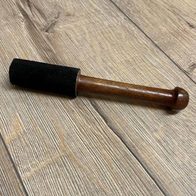 Klangschale - Klangstab/ Reibestab mit Leder klein 15cm x 2cm - schwarz
