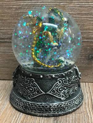Schneekugel - Drache - Emerald - grün