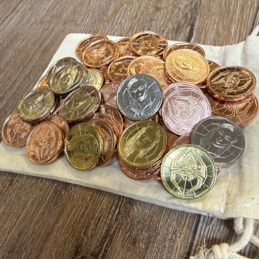 Larp Münzset* 06 - Drow/ Dunkelelfen - inkl. Baumwollbeutel