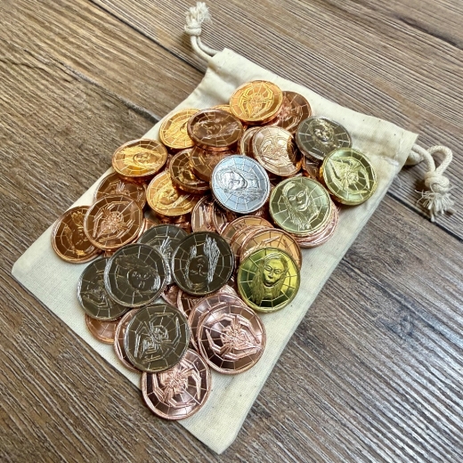 Larp Münzset* 06 - Drow/ Dunkelelfen - inkl. Baumwollbeutel