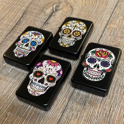 Raucherzubehör - Feuerzeug - Benziner - Cool - Skull/ Schädel dia de los muerte - sortiert - Preis pro Stück