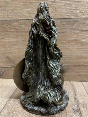 Statue - Freya mit Schwert, Schild & Katzen - nordische Göttin der Liebe und der Ehe - bronziert - Dekoration - Ritualbedarf