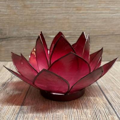 Kerzenhalter - LotusBlume - 1. Wurzelchakra/ Muladhara - rot