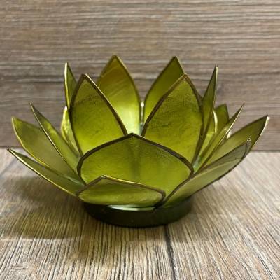 Kerzenhalter - LotusBlume - 4. Herz-Chakra/ Anahata - grün