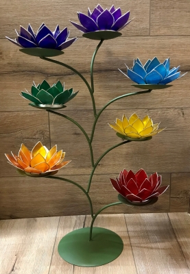 Kerzenhalter - LotusBlume - 4. Herz-Chakra/ Anahata - grün