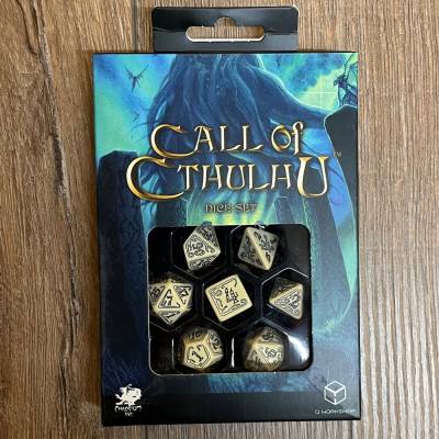 Würfel - Würfelset - Cthulhu Beige & Schwarz - 7 Würfel für D&D etc.