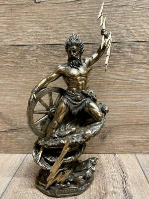 Statue - Taranis keltischer Gott des Donners - bronziert - Dekoration - Ritualbedarf