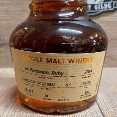 Whisky - St.Kilian - Whisky-Gilde Edition - 03 Bandua 2019-2022- Ex Portwein peated - 59,7% - 0,5l - limitiert auf 100 Flaschen