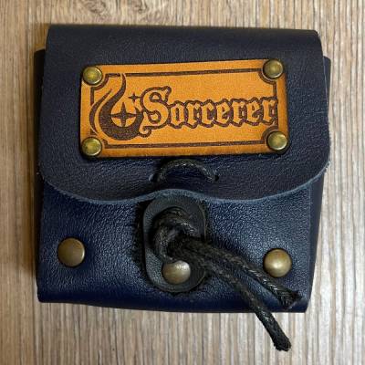 Würfel - Würfelset - Leder-Tasche Sorcerer/ Zauberer - 7 Würfel für D&D etc.