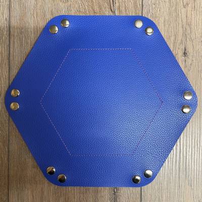 Würfel - Würfelschale Hexagon - Dice tray - Kunstleder 27cm x 27cm - llila/ pink