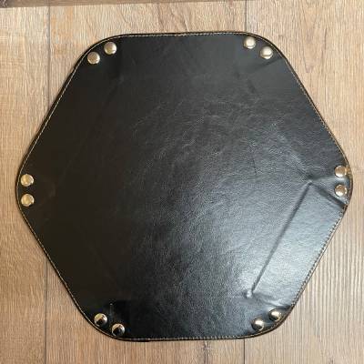 Würfel - Würfelschale Hexagon - Dice tray - Kunstleder 30cm x 30cm - braun