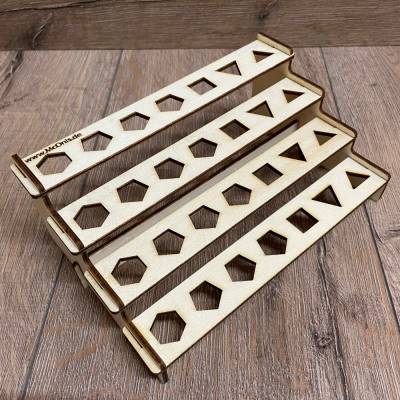 Spiel - Würfel-Display/ Würfelständer/ Dice Tiers Display Rack - 4 Ebenen - Sperrholz- 4mm - z.B. für D&D
