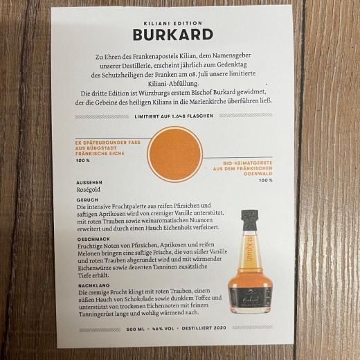 Whisky - St.Kilian - Sonderabfüllung - Kiliani Edition 2023 - BURKARD - 0,5l - 1 Flasche verfügbar