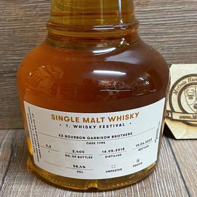 Whisky - St.Kilian - Sonderabfüllung - Whiskyfestival 2023 rauchig - ex Bourbon Garrison Brothers - 58,4% - 0,5l - 1 Flasche verfügbar