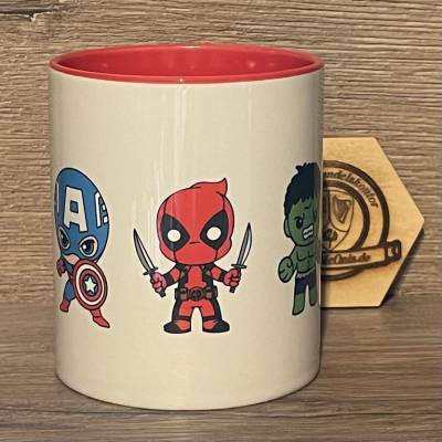 Tasse - Marvel - Spiderman, Captain America, Deadpool, Hulk, Iron Man - Keramik - verschiedene Farben