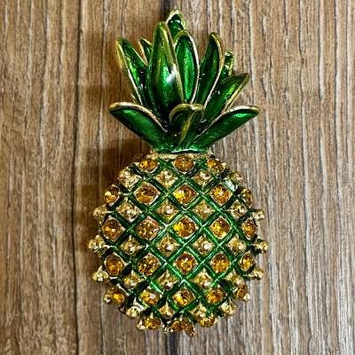 Brosche - Ananas mit Strasssteinen - Tortuga - Aetherwelt