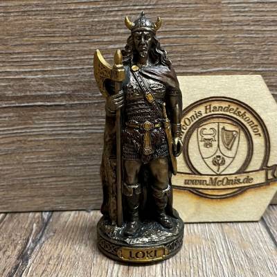 Statue - Loki Miniatur - nordischer Gott der List - bronziert - Dekoration - Ritualbedarf