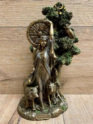Statue - Arianrhod keltische Schicksalsgöttin - bronziert - Dekoration - Ritualbedarf