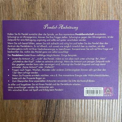 Buch - Pendelkarte mit Anleitung auf der Rückseite - 13cm x 17cm