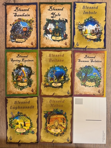 Postkarte - Jahreskreis - Alle 8 Jahreskreiskarten im Set (Yule, Imbolc, Spring Equinox, Beltane, Summer Solstice, Lughnasadh, Mabon, Samhain)