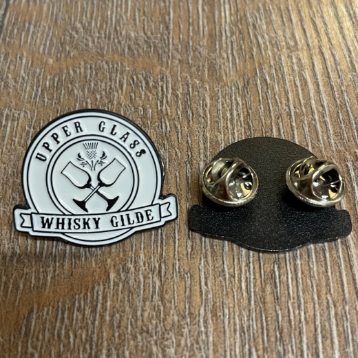 Brosche - Pin - Whisky Gilde - Upper Glass mit 2 Schmetterlingsverschlüssen