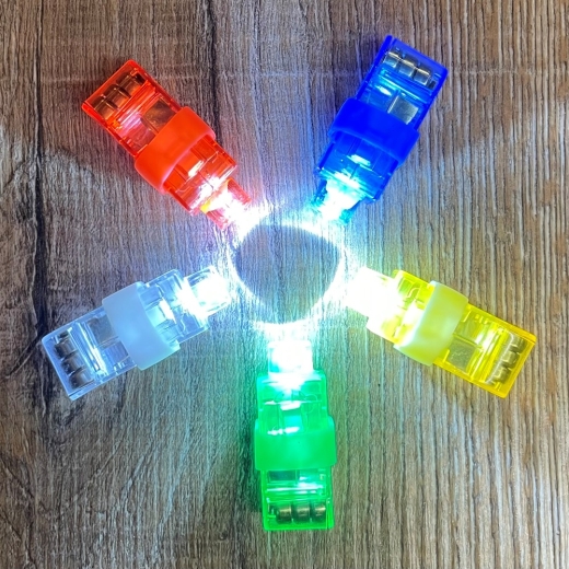 Leuchtartikel - Fingerlicht mit Gummiband & weißer LED - 5er Set