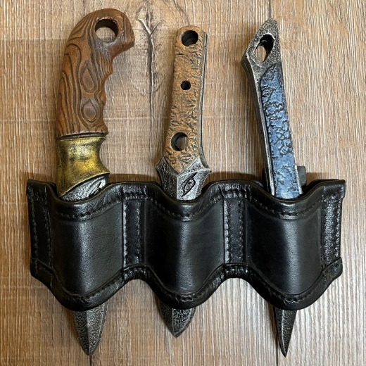 LARP - IF - Dolch - Messerset Dieb inkl. Halter / Rogue Knife Set Holder - schwarz - Wurfdolch - Iron Fortress