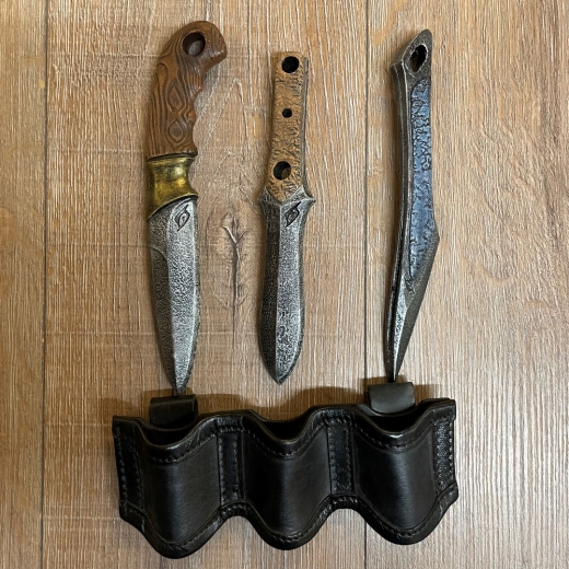 LARP - IF - Dolch - Messerset Dieb inkl. Halter / Rogue Knife Set Holder - schwarz - Wurfdolch - Iron Fortress