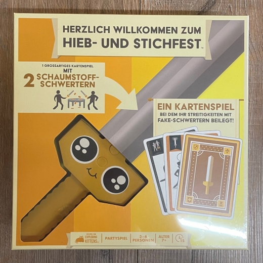 Spiel - Gesellschaftsspiel - Herzlich Willkommen zum Hieb- & Stichfest