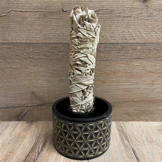 Räuchergefäß - Smudge Bowl - Blume des Lebens - Speckstein - groß - ohne Smudge Stick