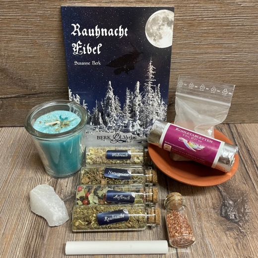 Räucherset - Rauhnächte - groß - Buch, Räucherungen, Räuchergefäß, Sand, Kohle uvm.