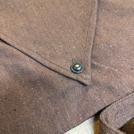 Tasche - Baumwolle - Umhängetasche mit dreieckigem Überschlag & Knopf - braun