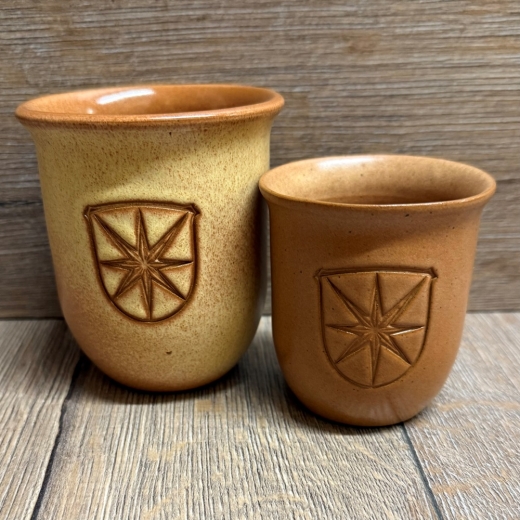 Becher - aus Ton - Weinbecher Bad Wildungen - 0,20l mit Füllstrich - Malawi hellbraun