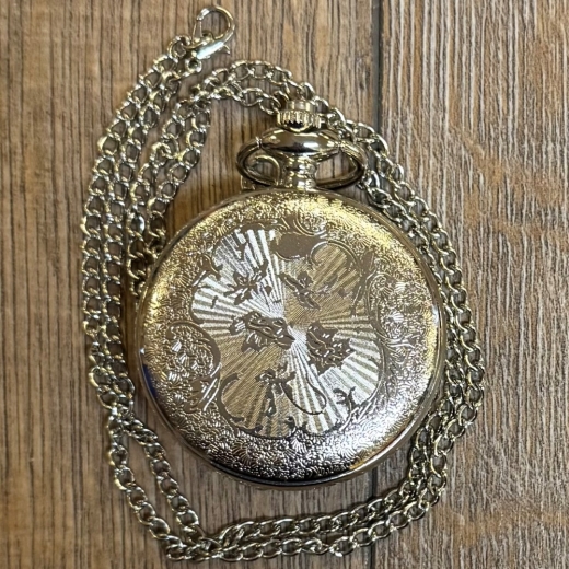 Uhr - Taschenuhr - Größe L - Sonne, Mond & Sterne blau/gold/silber - Quartz - Steampunk