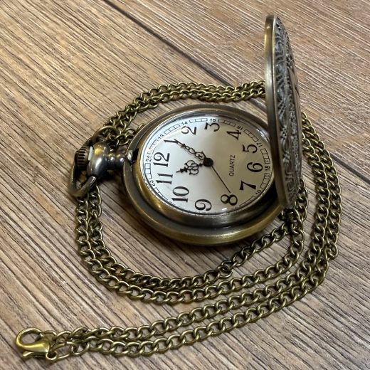 Uhr - Taschenuhr - Größe L - Valknut - Odins 9 Welten - altmessing - Quartz - Steampunk