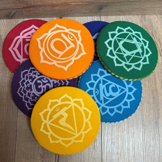 Klangschale - Kissen Chakra 7er Set - flach aus Polyester - 14,5cm