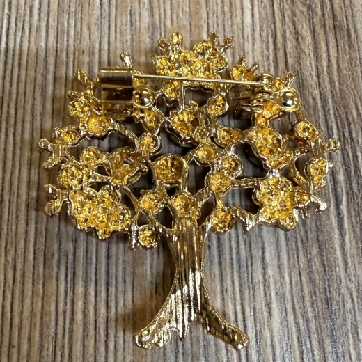 Brosche - Baum mit Strasssteinen - Aetherwelt