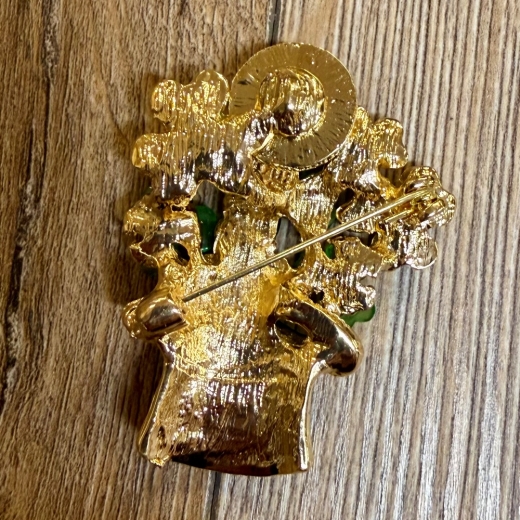 Brosche - Luck of the Irish/ Das Glück der Iren - Leprechaun-Zylinder & Kleeblatt mit Strasssteinen - Aetherwelt