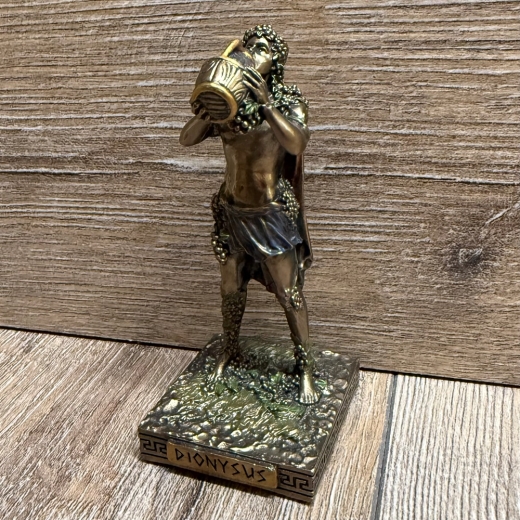 Statue - Dionysos Miniatur - griechischer Gott des Weines - bronziert - Dekoration - Ritualbedarf