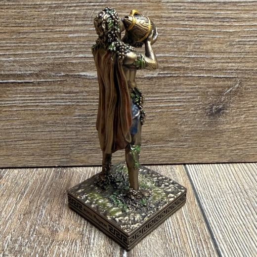 Statue - Dionysos Miniatur - griechischer Gott des Weines - bronziert - Dekoration - Ritualbedarf