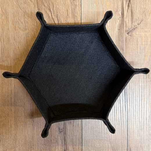 Würfel - Würfelschale Hexagon - Dice tray - Filz 27cm x 27cm - schwarz