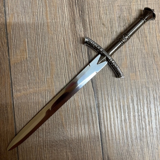 Waffen Deko - Brieföffner - War of Thrones - Winter mit Ständer, symmetrische Stahlklinge