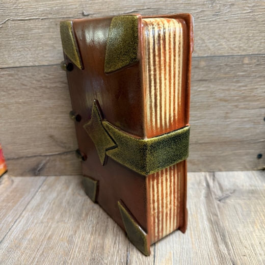 LARP - Waffe - Buch/ Book mit Beschlägen - braun/ gold - 25cm