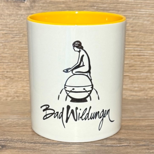 Bad Wildungen - Tasse aus Keramik - Bad Wildungen Nymphe - gelb oder schwarz