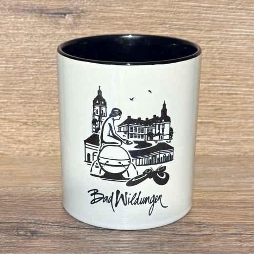 Bad Wildungen - Tasse aus Keramik - Bad Wildungen Highlights hochkant - gelb oder schwarz